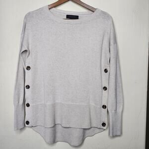 Tahari Cream Knit Long Sleeve Sweater Top Women's Size XS
